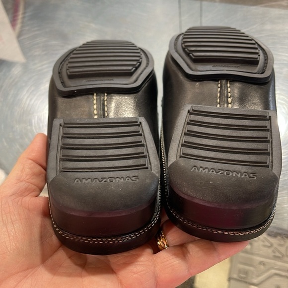 Eddie Bauer Leather mule shoes women’s size 6M Navy Blue Great preowned shape - Picture 10 of 16